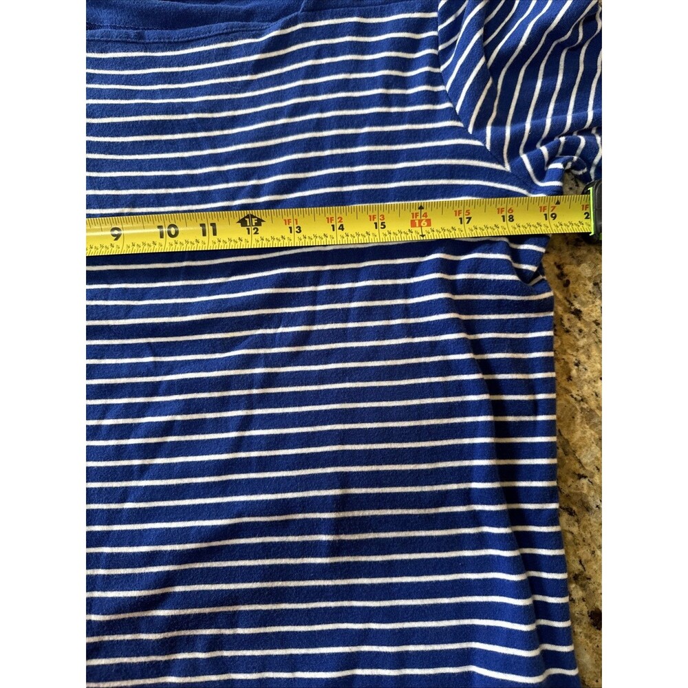 Jones New York Women's Short Sleeve Blue & White Striped Top XL - Picture 6 of 8